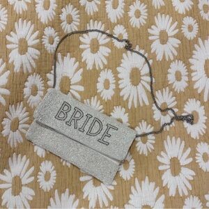 Bride Embellished Beaded Clutch Bag - White